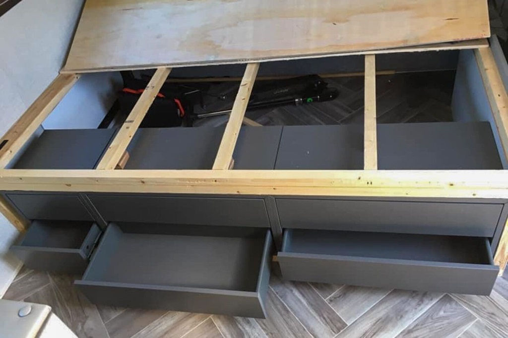 Under-Mattress Pull-Out Drawers for RV Storage