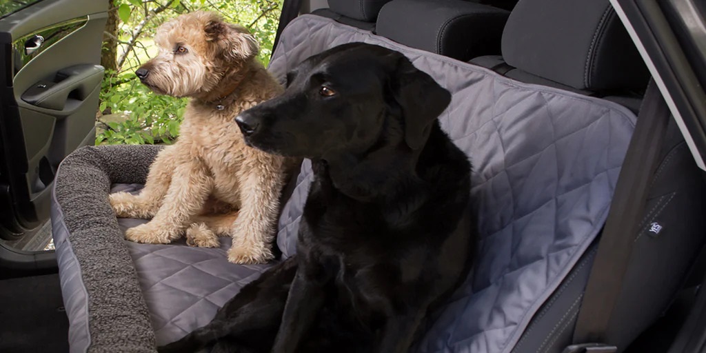 How do you put a cover on a dog car seat?